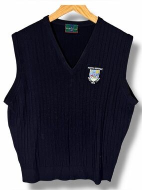 Glenmuir Lambswool Golf Sweater Vest North Berwick West Links Navy M